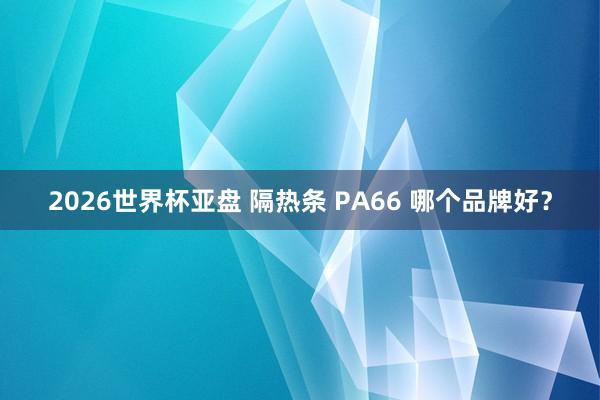 2026世界杯亚盘 隔热条 PA66 哪个品牌好？