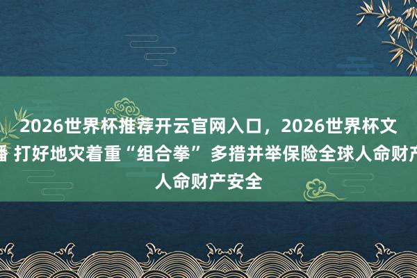2026世界杯推荐开云官网入口，2026世界杯文字直播 打好地灾着重“组合拳” 多措并举保险全球人命财产安全
