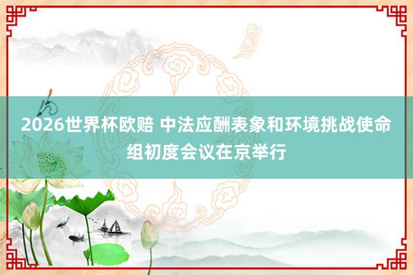 2026世界杯欧赔 中法应酬表象和环境挑战使命组初度会议在京举行