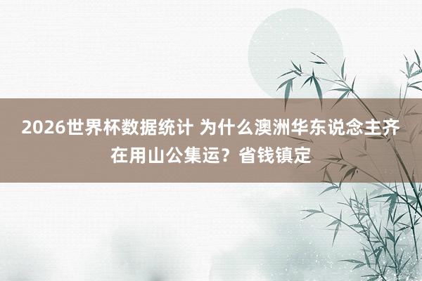 2026世界杯数据统计 为什么澳洲华东说念主齐在用山公集运？省钱镇定