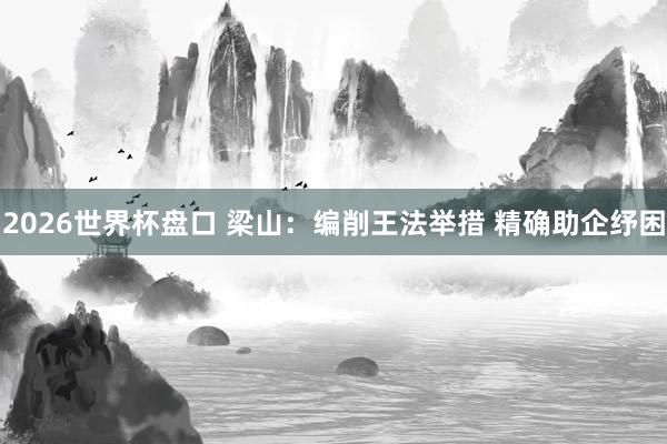 2026世界杯盘口 梁山：编削王法举措 精确助企纾困