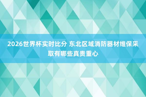 2026世界杯实时比分 东北区域消防器材维保采取有哪些真贵重心