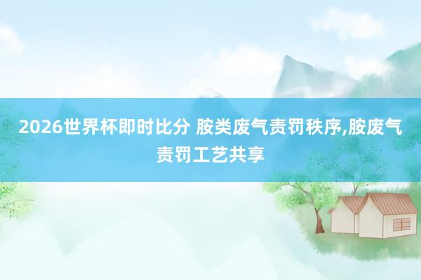 2026世界杯即时比分 胺类废气责罚秩序，胺废气责罚工艺共享