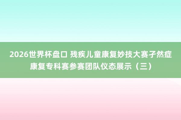 2026世界杯盘口 残疾儿童康复妙技大赛孑然症康复专科赛参赛团队仪态展示（三）