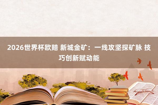 2026世界杯欧赔 新城金矿：一线攻坚探矿脉 技巧创新赋动能