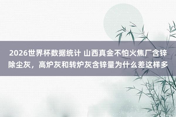 2026世界杯数据统计 山西真金不怕火焦厂含锌除尘灰，高炉灰和转炉灰含锌量为什么差这样多