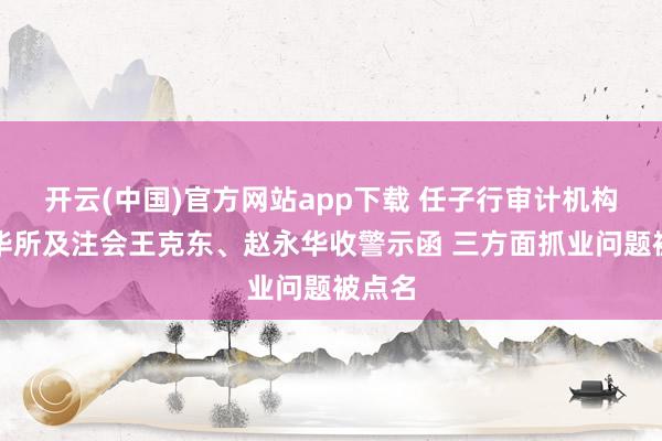 开云(中国)官方网站app下载 任子行审计机构中兴华所及注会王克东、赵永华收警示函 三方面抓业问题被点名