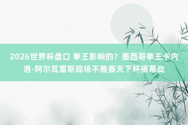 2026世界杯盘口 拳王影响的？墨西哥拳王卡内洛·阿尔瓦雷斯现场不雅赛天下杯揭幕战