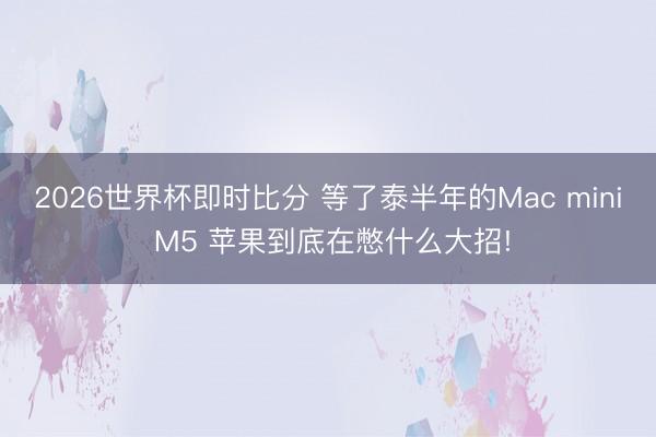 2026世界杯即时比分 等了泰半年的Mac mini M5 苹果到底在憋什么大招!